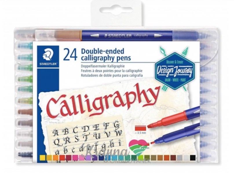 Popisovač STAEDTLER Calligraph Duo 2,0/3,5 mm kaligrafický, oboustranný, 24 barev