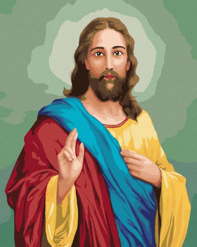 Malování podle čísel Ježíš Kristus, 80x100 cm, bez rámu a bez vypnutí plátna