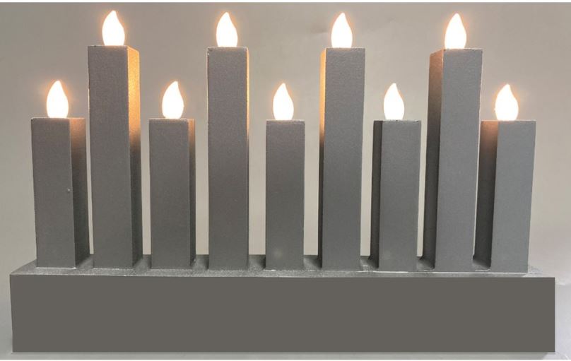 Elektrický vánoční svícen RETLUX RXL 374 svícen stříbrný 9LED WW