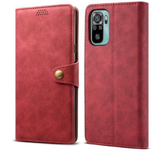 Pouzdro na mobil Lenuo Leather pro Xiaomi Redmi Note 10, červené