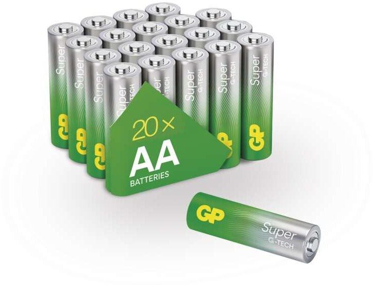 Jednorázová baterie GP Alkalická baterie Super AA (LR6), 20 ks