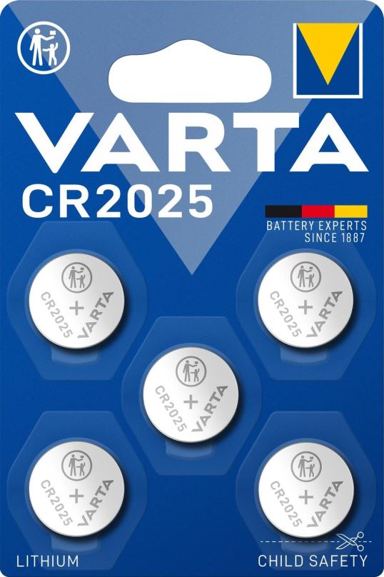 Knoflíková baterie VARTA speciální lithiová baterie CR2025 5ks