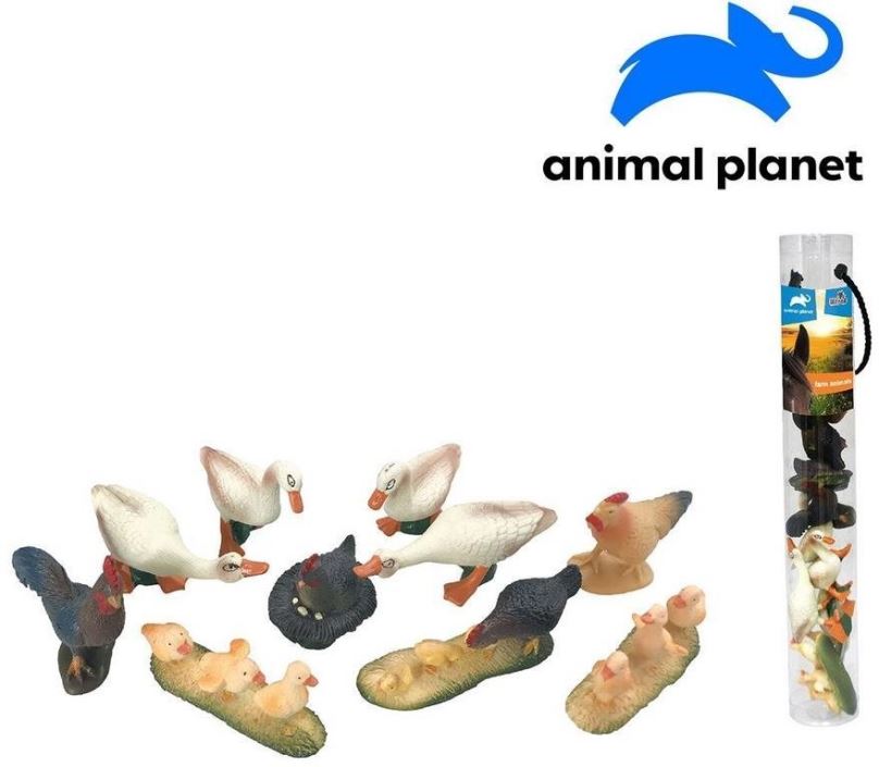 Figurky Zvířátka v tubě - farma,  5 - 8 cm, mobilní aplikace pro zobrazení zvířátek, 10 ks