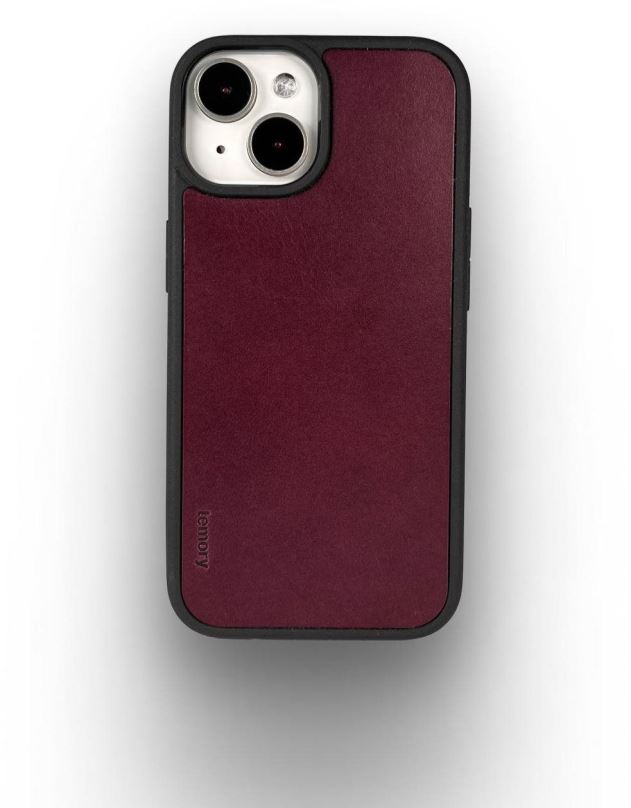Kryt na mobil Lemory iPhone 15 kožený kryt purpurový