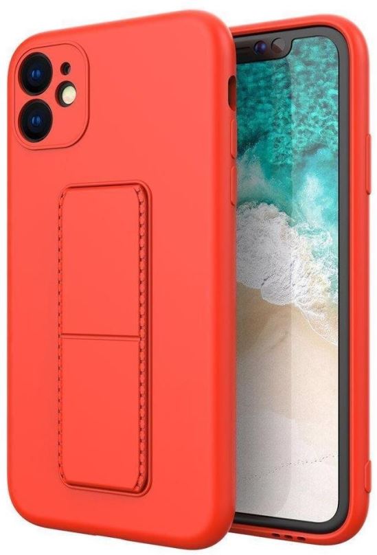 Kryt na mobil Kickstand silikonový kryt na iPhone 7/8/SE 2020, červený