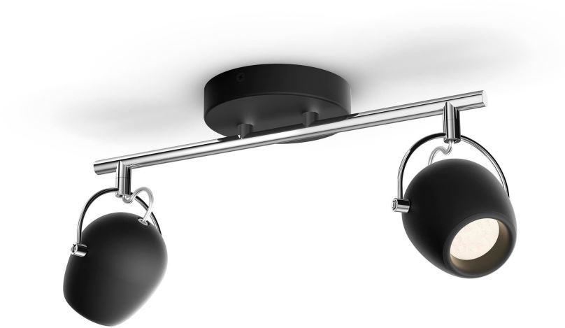Philips 50612/30/P0 LED přisazené stropní bodové svítidlo Rivano 2x4,3W | 800lm | 2700K - EyeComfort, černá