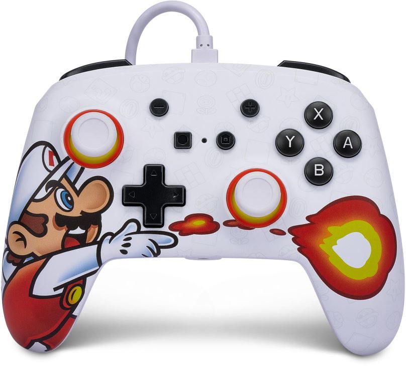 Gamepad PowerA Enhanced Wired Controller for Nintendo Switch - Fireball Mario