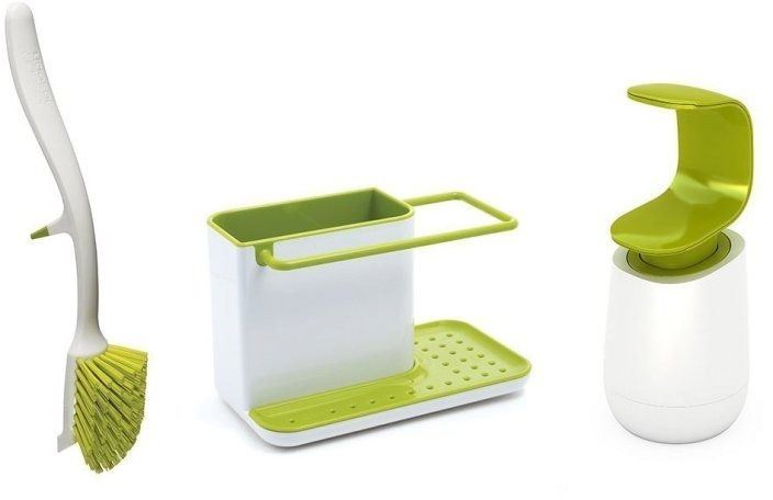 JOSEPH JOSEPH Sada doplňků ke dřezu Sink Set 10448, bílá/zelená