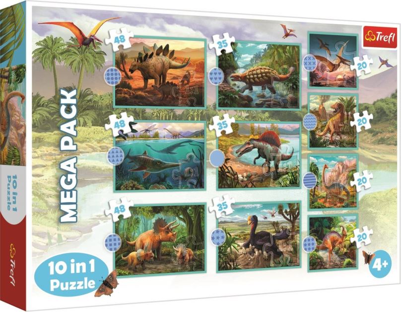 Puzzle Trefl Puzzle Dinosauři mega pack 10v1