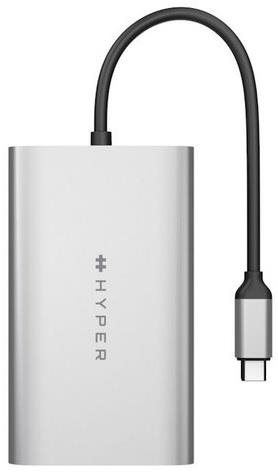 Replikátor portů HyperDrive USB-C To Dual HDMI Adapter+PD over USB (M1) - Duální HDMI - USB-C adaptér, stříbrný