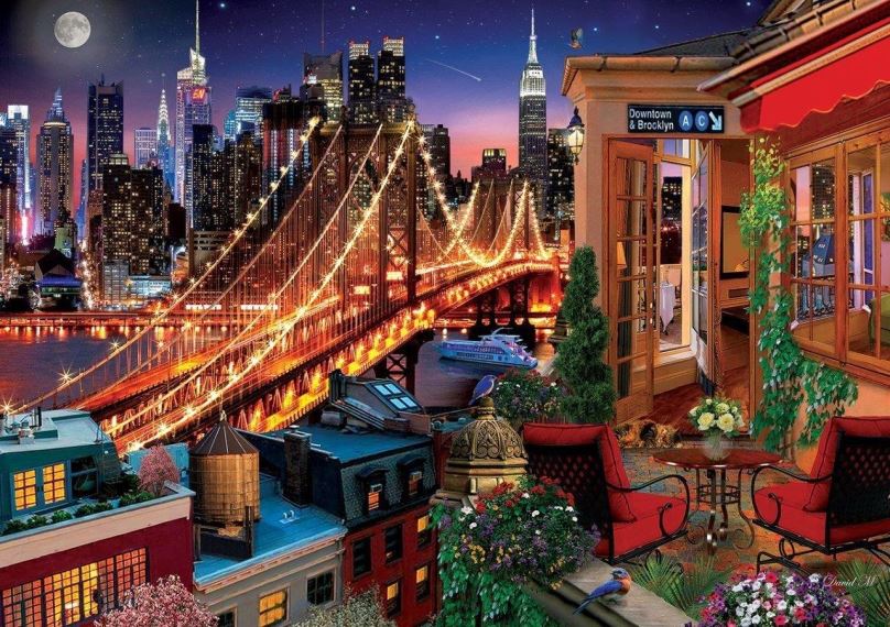 Puzzle Puzzle Brooklyn z terasy 1500 dílků