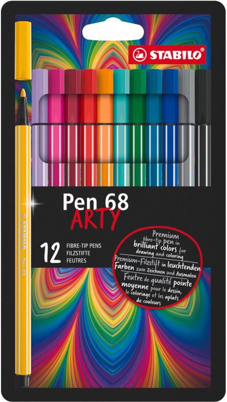 Fixy STABILO Pen 68 kartonové pouzdro ARTY 12 barev