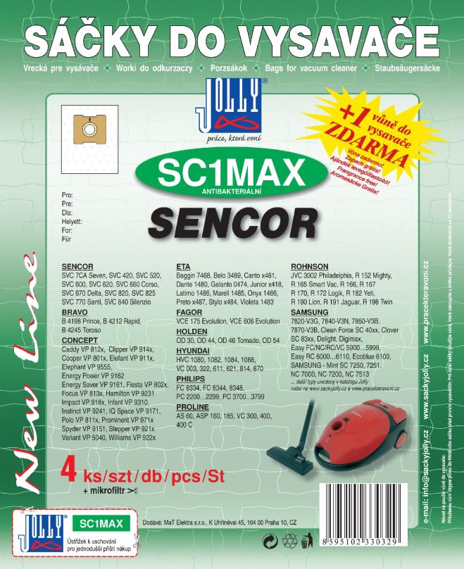 Sáčky do vysavače Sáčky do vysavače SC1 MAX  - textilní - vůně Skořice