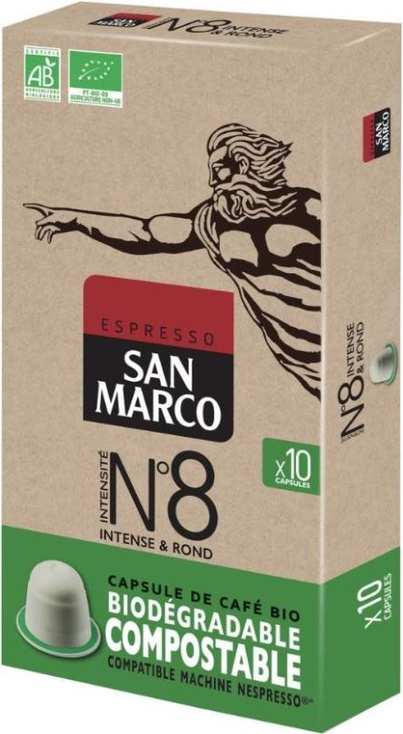 Kávové kapsle San Marco BIO N°8 (10 x 5,1 g/box)