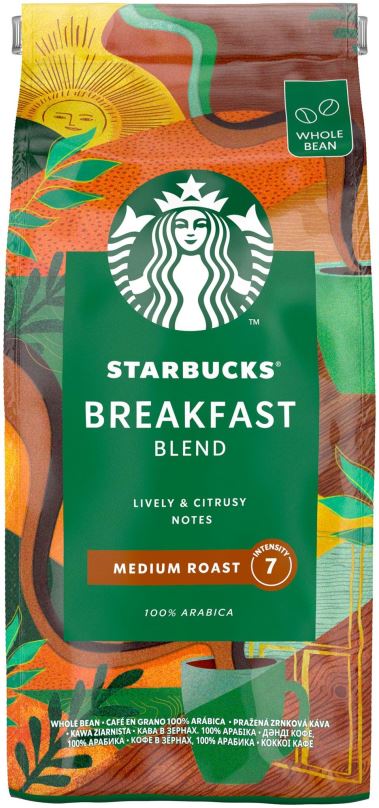 Káva STARBUCKS® Breakfast Blend, zrnková káva, 450 g