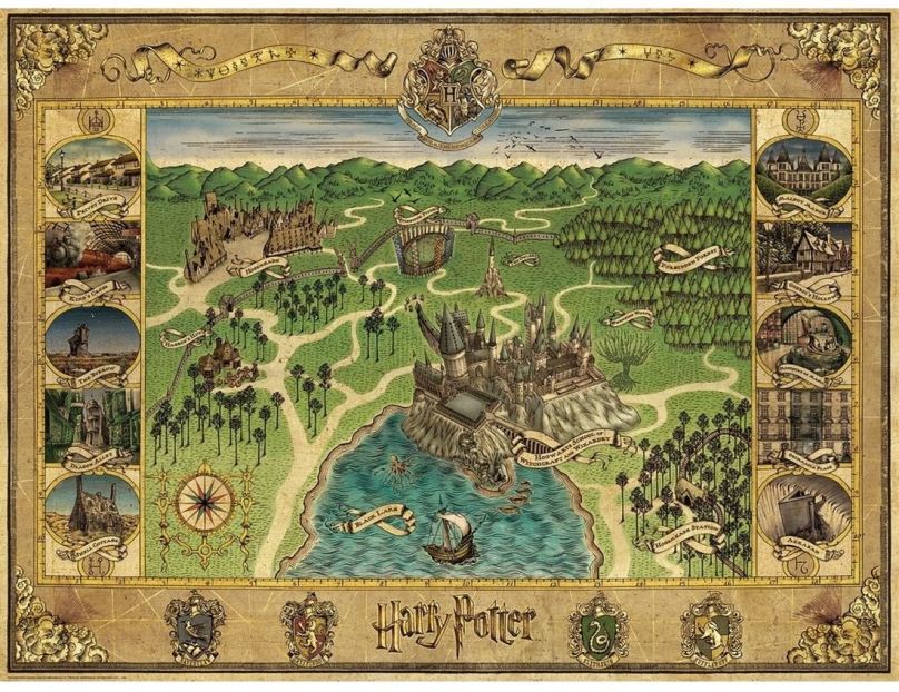 Puzzle Ravensburger 165995 Mapa Bradavic 1500 dílků