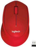 Myš Logitech Wireless Mouse M330 Silent Plus, červená