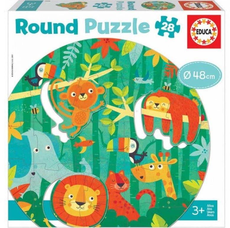 Puzzle Kulaté puzzle Džungle 28 dílků
