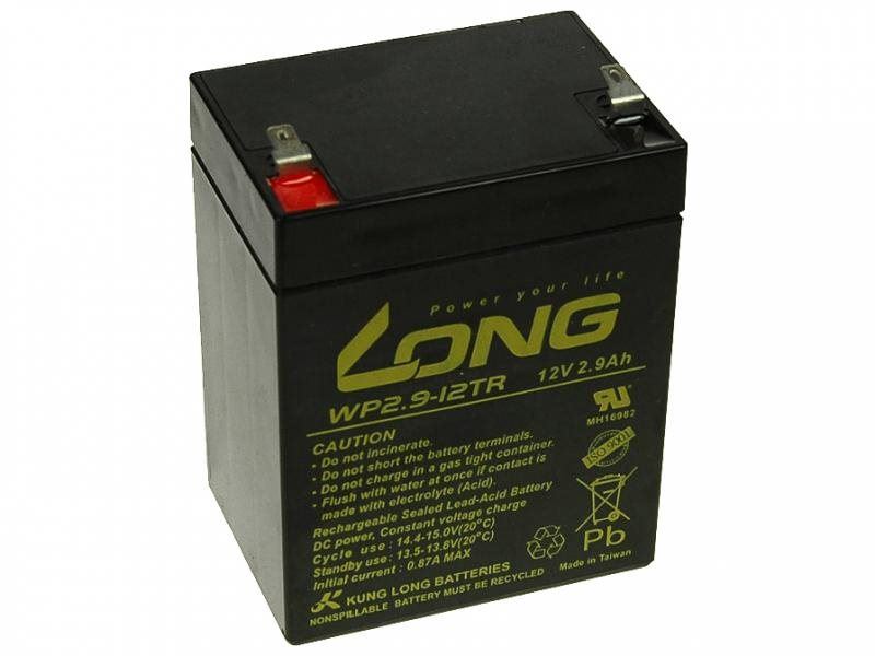 Baterie pro záložní zdroje Long 12V 2.9Ah olověný akumulátor F1 (WP2.9-12TR)