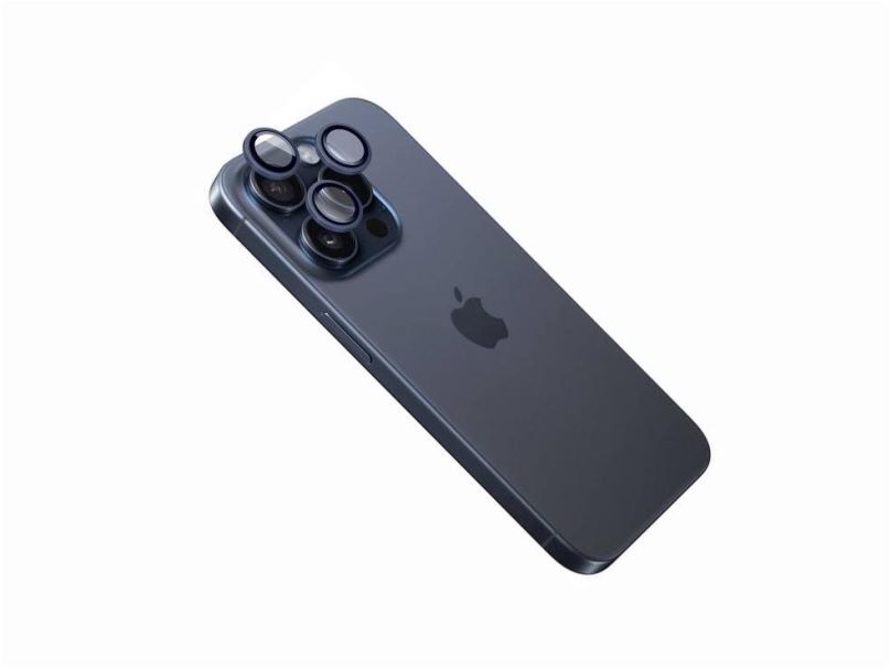 Ochranné sklo FIXED Camera Glass pro Apple iPhone 15 Pro/15 Pro Max tmavě modrá