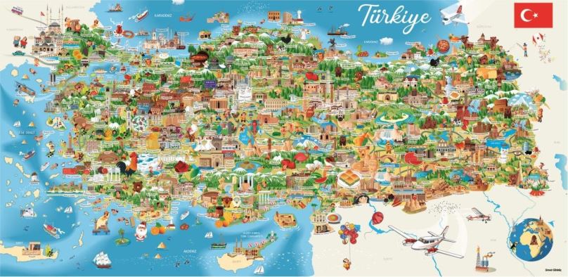 Puzzle Anatolian Panoramatické puzzle Mapa Turecka 1500 dílků