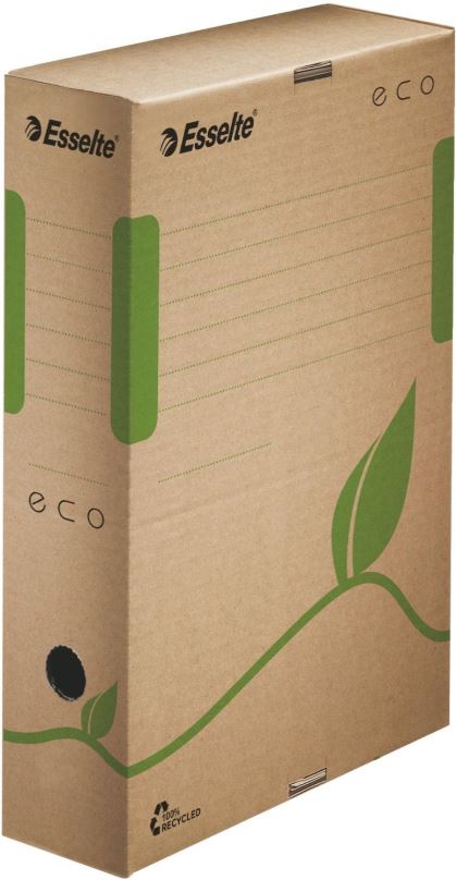 Archivační krabice ESSELTE ECO, 8 x 32.7 x 23.3 cm, hnědo/zelená - 1 ks v balení