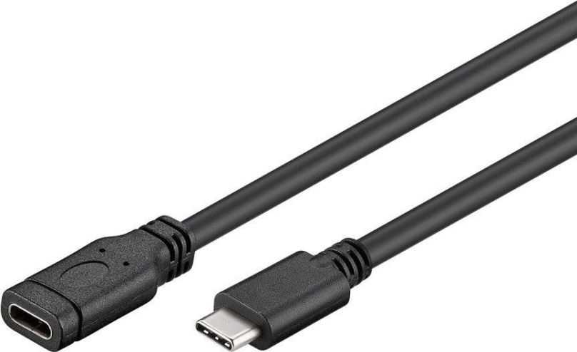 Datový kabel PremiumCord Prodlužovací kabel USB 3.1 konektor C/male - C/female, černý, 2m