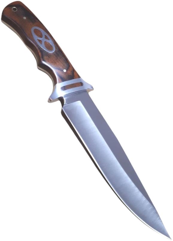 Nůž Turistický nůž 32 cm s dřevěnou rukojetí a pouzdrem