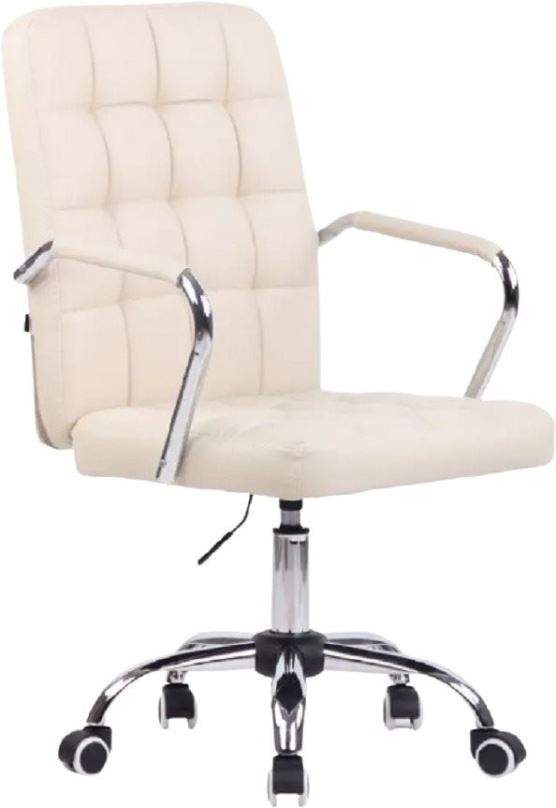 Kancelářská židle BHM GERMANY Terni, syntetická kůže, krémová