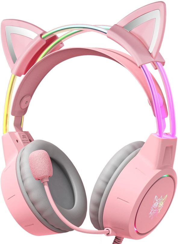 Herní sluchátka Onikuma X15 PRO With Cat Ears Pink