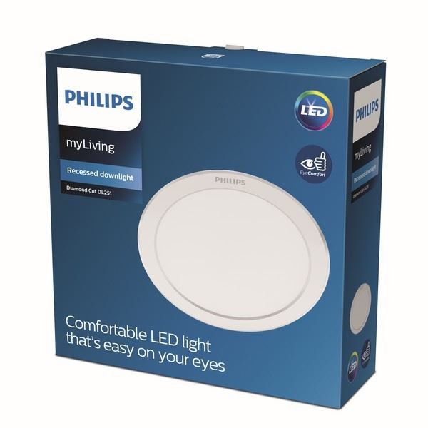 Philips 8719514250161 LED zápustné bodové svítidlo Diamond cut 1x17W | 1600lm | 3000K - EyeComfort, bílá