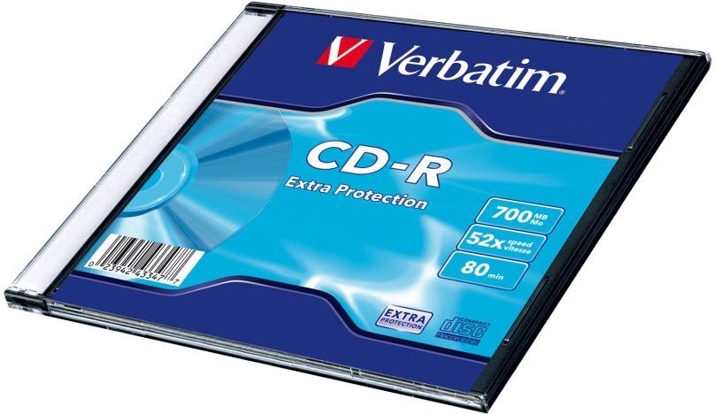 Média VERBATIM CD-R 700MB, 52x, slim case 200 ks