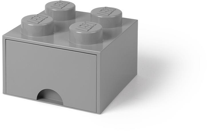Úložný box LEGO Úložný box 4 s šuplíkem - šedá
