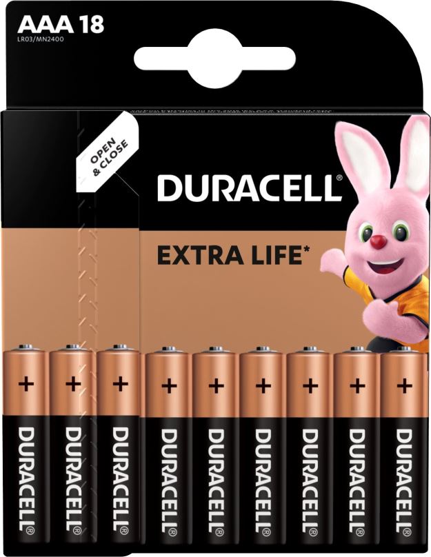 Jednorázová baterie Duracell Basic alkalická baterie 18 ks (AAA)
