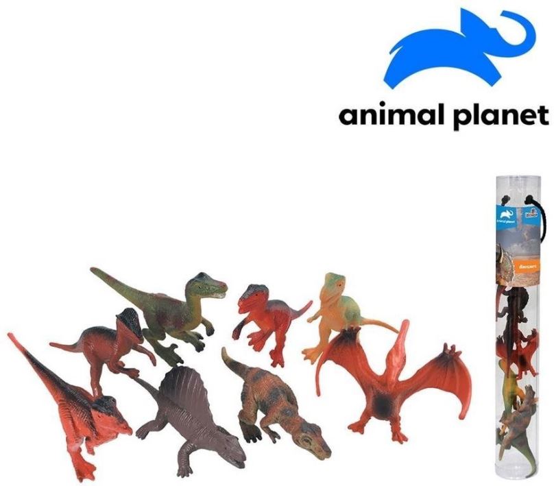 Figurky Zvířátka v tubě  -dinosauři, 7 - 11 cm, mobilní aplikace pro zobrazení zvířátek, 8 ks