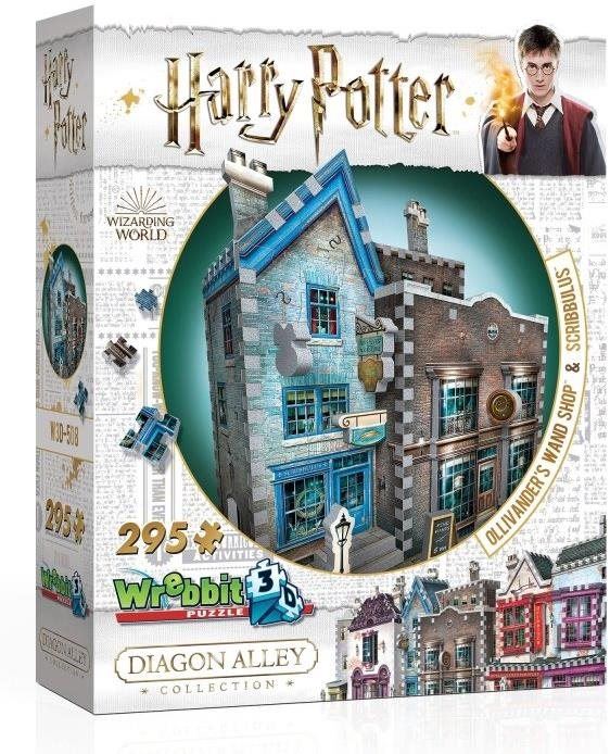 3D puzzle Wrebbit 3D puzzle Harry Potter: Obchod s hůlkami pana Olivandera a Scribbulus 295 dílků