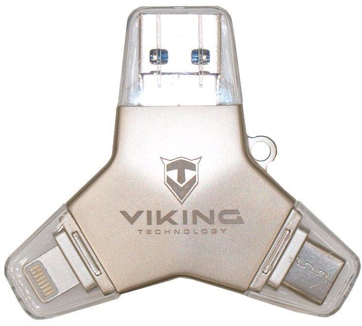 Flash disk Viking USB Flash disk 3.0 4v1 64GB stříbrná