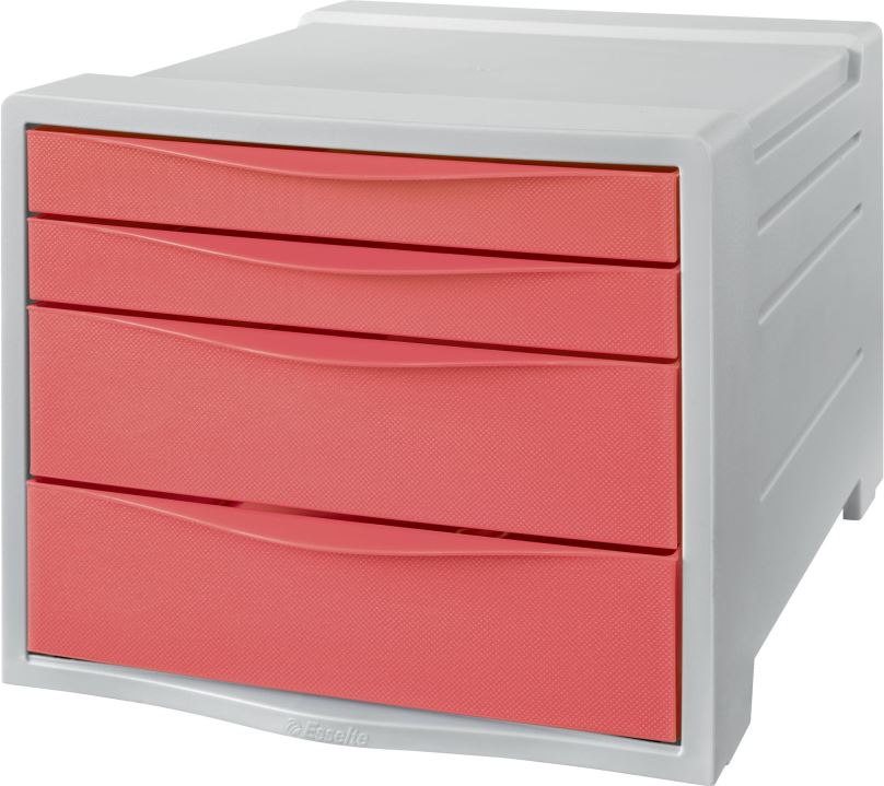 Zásuvkový box ESSELTE Colour Breeze A4, 4 zásuvky, korálový