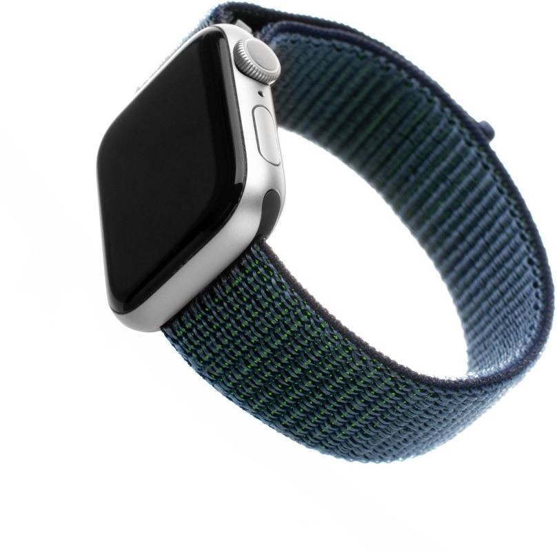 Řemínek FIXED Nylon Strap pro Apple Watch 42/44/45/Ultra 49mm temně modrý