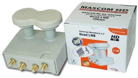 Konvertor LNB Mascom Monoblock Quad MCM4QS01HD Gold 4.3°