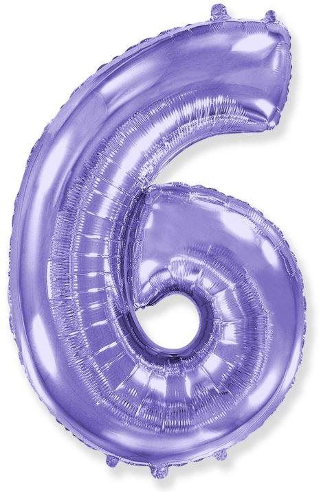 Nafukovací balonek Balón foliový číslice fialová - lila 102 cm - 6