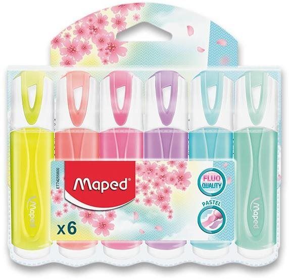 Zvýrazňovač MAPED Fluo Peps Pastel - sada 6 barev