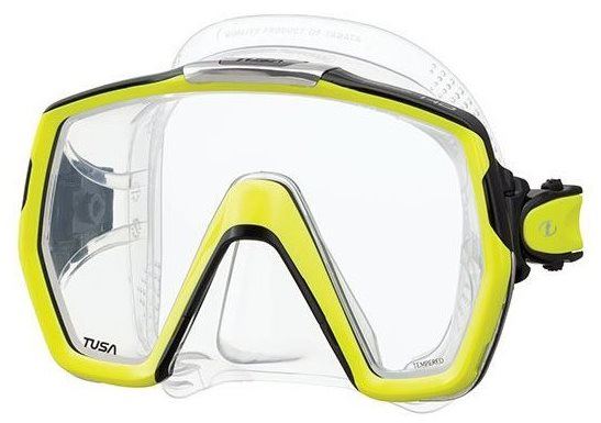 Potápěčské brýle Tusa Freedom HD, transparentní silikon, žlutý rámeček