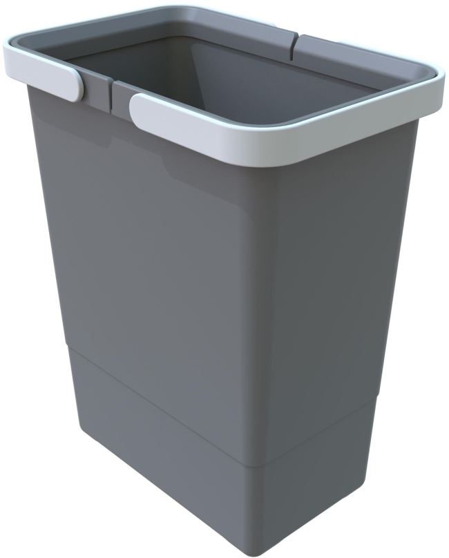 Odpadkový koš Elletipi Plastový koš s rukojeťmi SMALL, 6 L, šedý, 28 x 15 x 22,5 cm