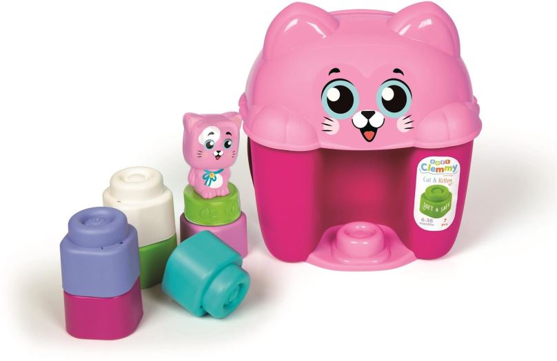 Kostky pro děti Clemmy baby - kyblík s kostkami Hello Kitty