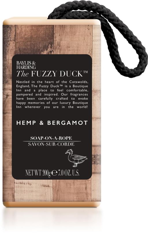 Dárková kosmetická sada BAYLIS & HARDING Mýdlo na šňůrce - The Fuzzy Duck Men's Hemp & Bergamot 200 g