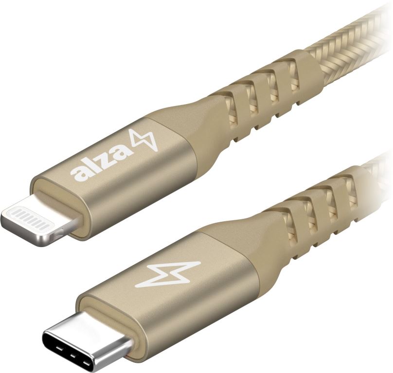 Datový kabel AlzaPower Alucore USB-C to Lightning MFi 0.5m zlatý