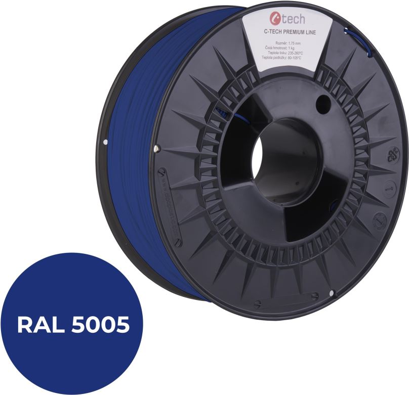 Filament C-TECH filament PREMIUM LINE ABS signální modrá RAL5005