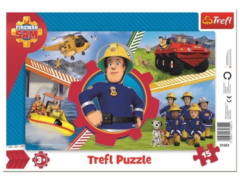 Puzzle Trefl Puzzle deskové Požárník Sam 15 dílků