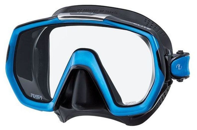 Potápěčské brýle Tusa Freedom Elite, černý silikon, modrý rámeček